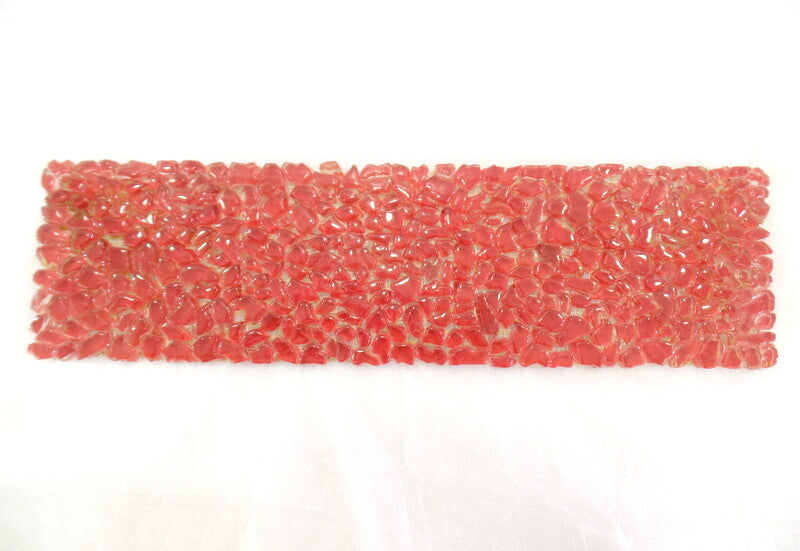 BORDÜRE Glasmosaik Crush Glas  1 Streifen rot klar glänzend unregelmäßig