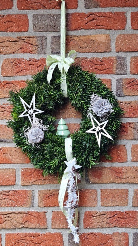 Kranz Taxus Rohling halbrund Eibe Adventskranz Frisch 40cm Dekoration Advent Tür