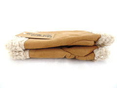 Handschuhe Fingerlos hell Braun L / XL Kunstleder Kunstfell Natural Spirit