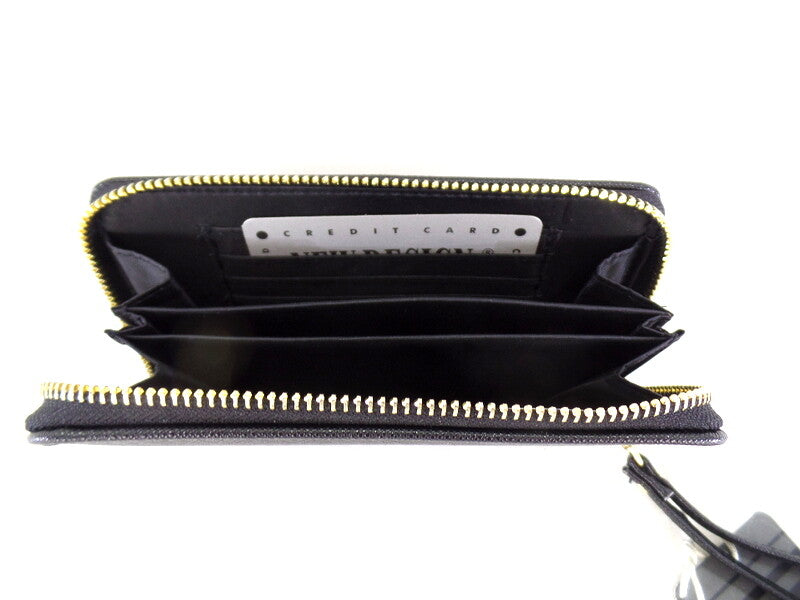 Geldbörse Portmonaie Wallet Schwarz Etui New Design Querformat Fee Anhänger