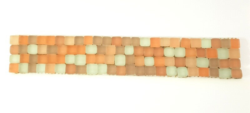 BORDÜRE Glasmosaik creme milchig Lachs matt Borde 1 x Streifen 92 Steine