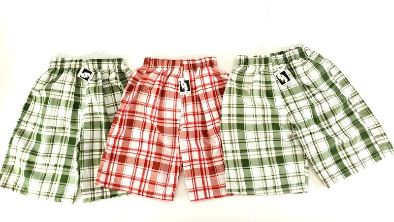 Badehosen Kinder 3 für 2 Badeshorts 164 -176 Grün Rot kariert Shorts Kinder