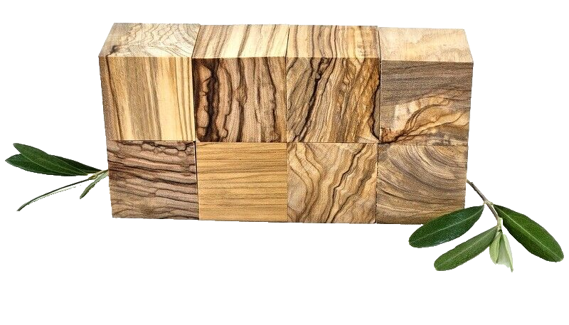 Olivenholz Schnitzholz Rohling Massivholz 40x40x40 mm 8 Stück Carving Würfel