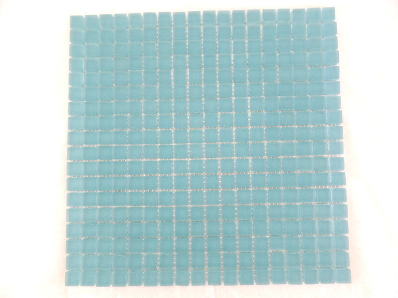 Ressalossa Glasmosaik Fliesen hellblau Türkis matt Matte 30 x 30 cm