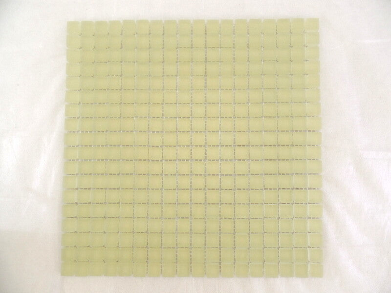 Ressalossa Glasmosaik Fliesen Creme gelblich matt Matte 30 x 30 cm 324 Steine