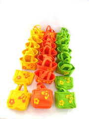 Filztüten Taschen 24 Stück  je 8 Stück in 3 Farben  gelb orange grün Deko