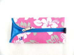 Deuter Schlamperrolle Federmäppchen Rosa Weiß Grau Blume Reißverschluss Schule