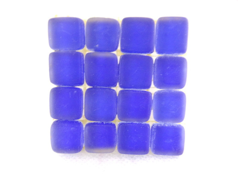 BORDÜRE Glasmosaik Blau matt Glas Borde 18 x Quadrate 50 x 50 mm 288 Steine 5 mm
