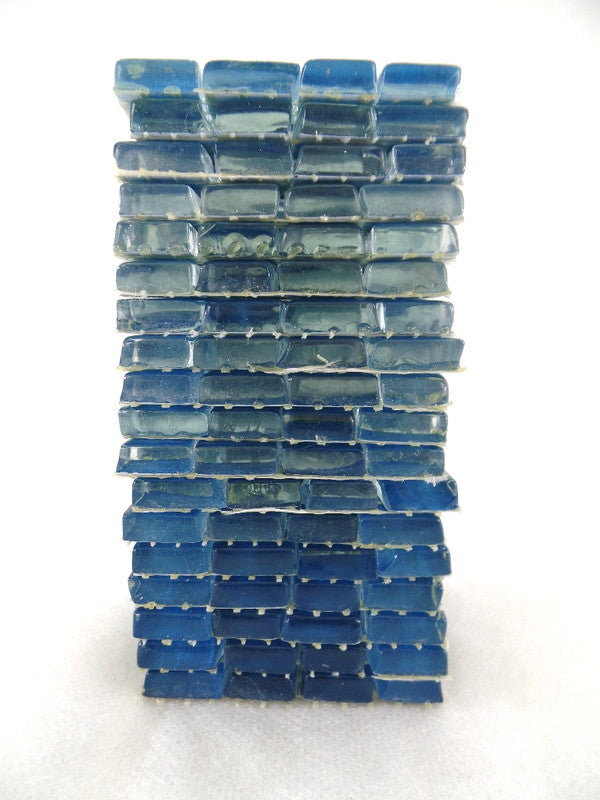 BORDÜRE Glasmosaik Blau Klarglas unregelmäßig 18 Stck 50x50 mm 288 Steine 5 mm