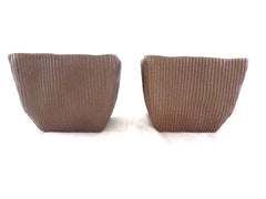 Töpfe Dekoration 2 Übertöpfe 13 cm Hoch dunkelbraun quadratisch  Pflanzen