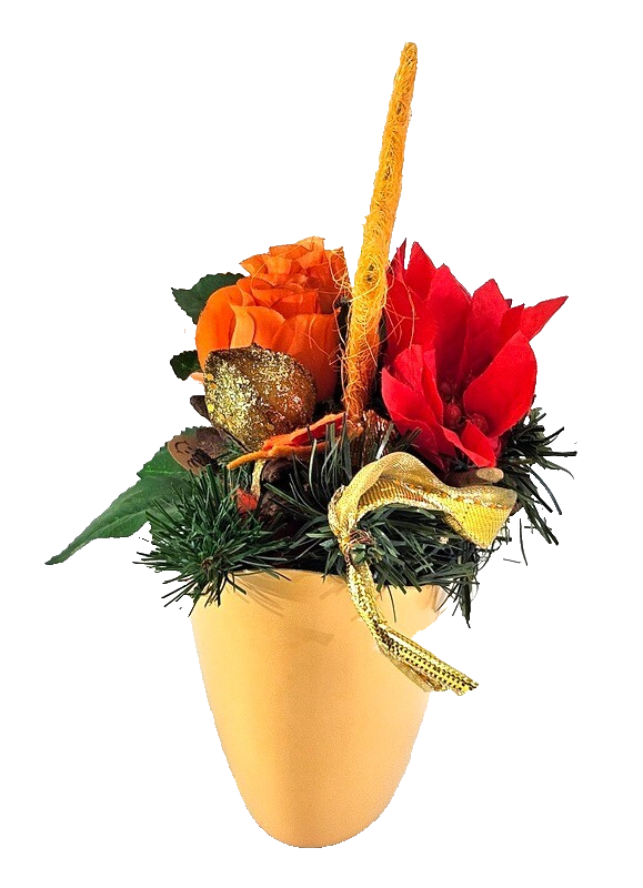 Casa-Poador Weihnachtsgesteck ellipse Orange Sisalstern künstlich Dekoration
