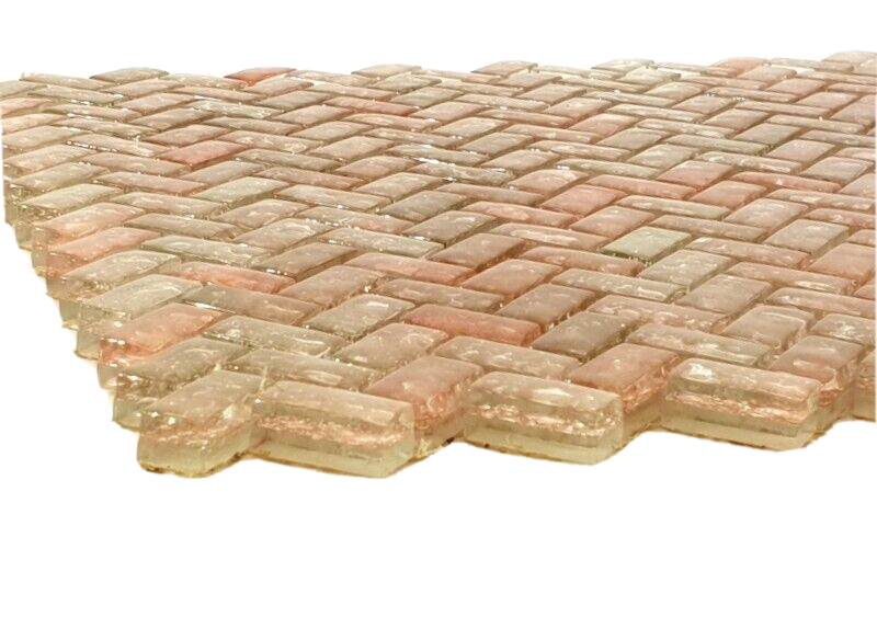 Mosaik Matte Lachs Rose Waterdrops Steine glatt Bubble 30 x 29,5 cm Basteln DIY