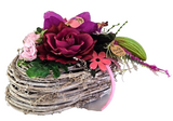 CASA - POADOR GRABSCHMUCK Herz Reisigesteck Herz Rosa Cymbidie Kunstblumen