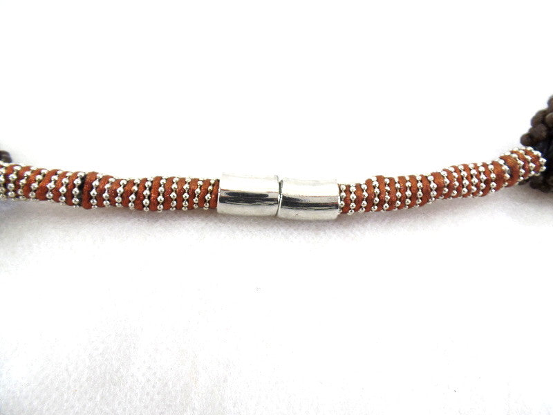 Fashion Jewelry Armband braun Modeschmuck Magnetverschluss Perlen Knoten