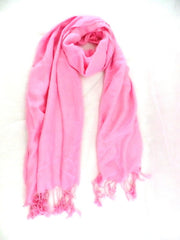 Schal Tuch Stola Fransen Rosa 100 % Viscose XXL Schal 190 Lang 65 Breit