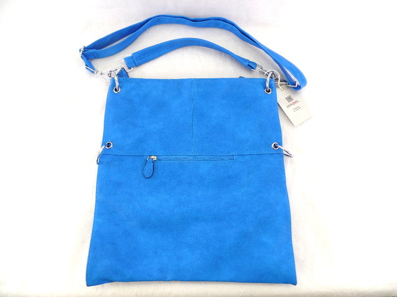 Mahel Tasche Schultertasche Hellblau  Reißverschluss Damentasche