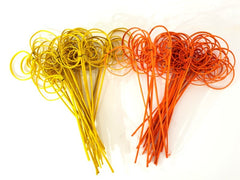 Trockenblumen Rohrkreisel Cane Coil mini Gelb Orange Mix Naturmaterial Deko