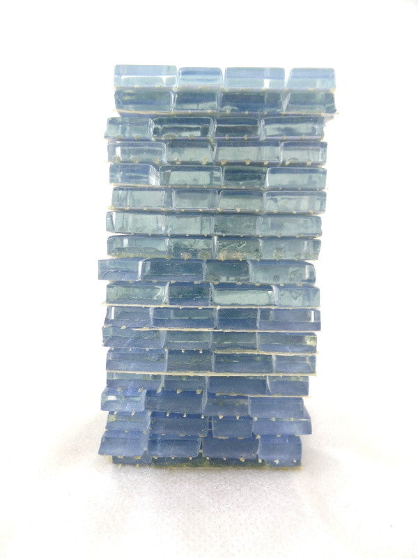 BORDÜRE Glasmosaik Hellblau Klarglas unregelmäßig 18 x 50 x 50mm 288 Steine 5 mm