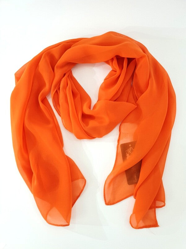 Schals Tücher Set 2 Stück Orange Uni Tigerkopf 100 % Polyester