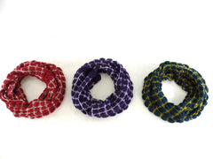 Schal Loop Wickelschal in 3 Farbvarianten Rot, Lila, Grün wählbar