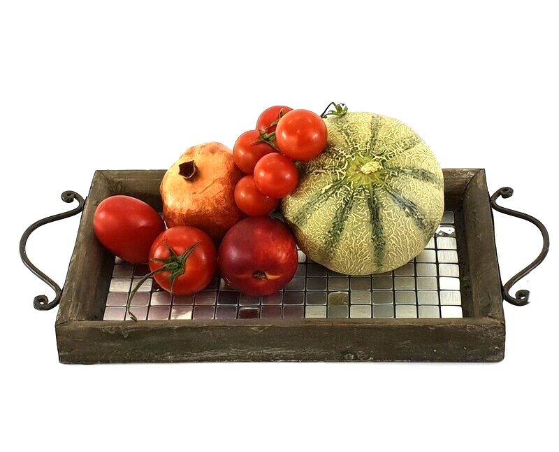 Serviertablett Holztablett 30 x 19 cm Tablett Serviertablett Deko Holz Tablett