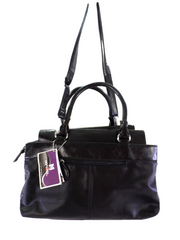 Tasche Mahel Schwarz teils Lackoptik Schultertasche Henkeltasche Damentasche