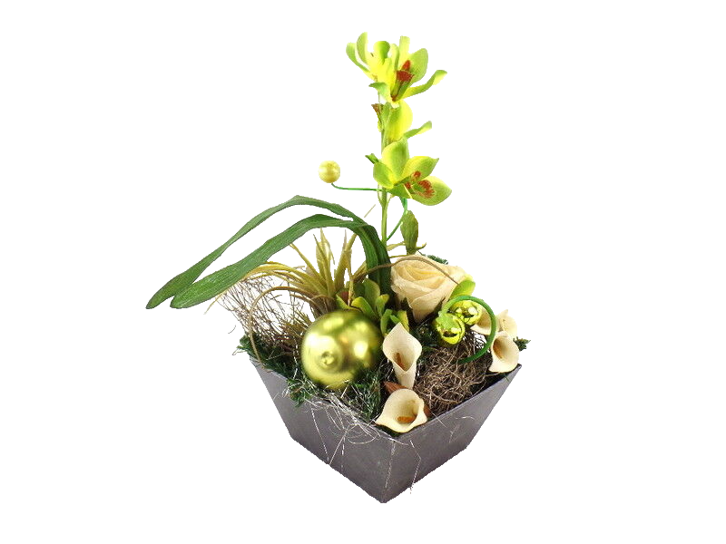 Casa-Poador Weihn.- Gesteck Orchidee Calla Rose Grün künstliche Accessoires Deko