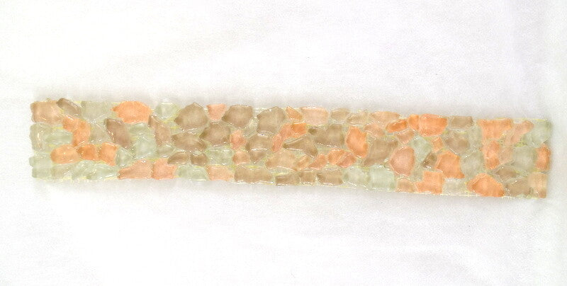 BORDÜRE Glasmosaik Crush Glas transparent Lachs klar glänzend unregelmäßig