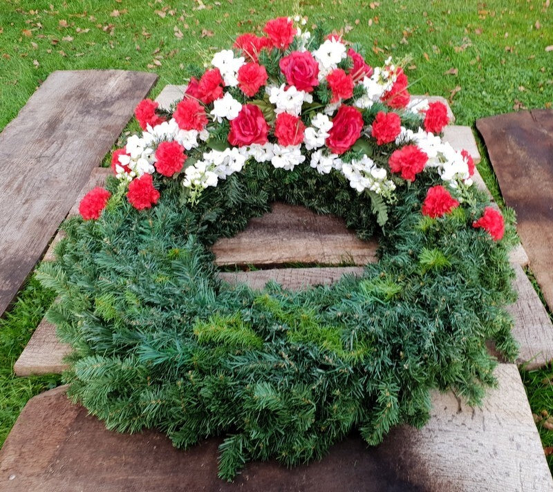 Grabkranz Kranz künstliche Blumen Grabschmuck Trauerkranz 80 cm FriedhofGedenken