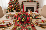 CASA - POADOR ADVENTSKRANZ künstliche Tanne 30 cm Kerzen Zapfen Rote Rose