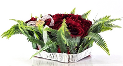 Casa-Poador Herzgesteck Grabschmuck Herz rote Rosen Kunstblumen Natur Friedhof