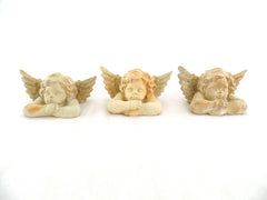 3 Engel Engelfigur Köpfe Terrakotta 13 x 8 x 6 cm Weihnachten Dekoration Naturma
