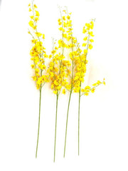 Künstliche Seidenblumen Orchideen Gelb 4 Zweige 100 cm  Dekoration Top !