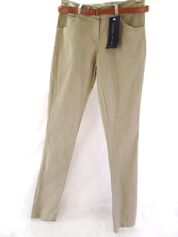 Hose Größe S Beige Stoffhose Shini Mode mit Gürtel