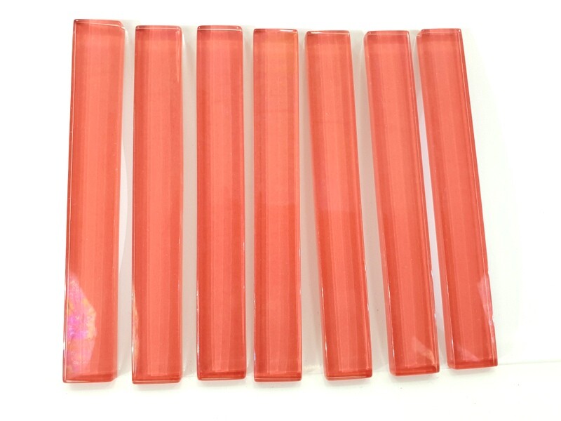 Glasmosaiksteine Mosaikstäbchen Strawberry 7 Stück glatt Glasstäbchen Küche
