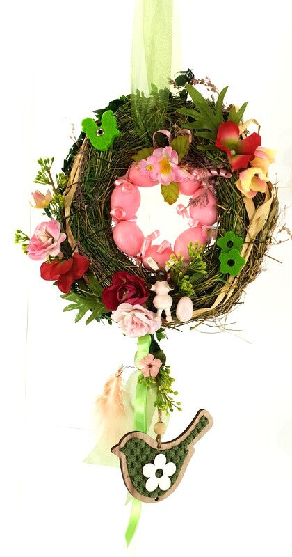 Kranz Türkranz Wandkranz Rosa Ostern Kunstblumen 20 D rund Naturkranz Eier