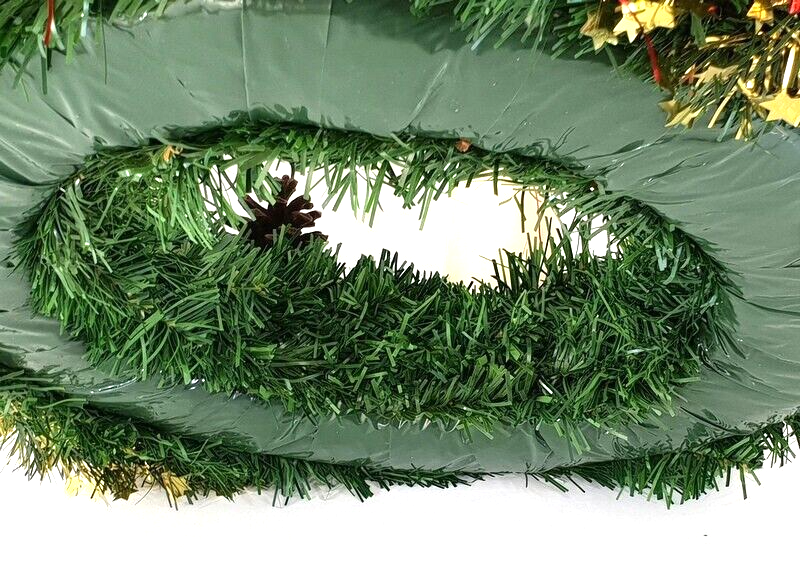 Adventskranz Rot Creme 40 cm künstliche Tanne Kerzen Zimt Zapfen Kugeln