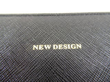 GELDBÖRSE PORTMONAIE Wallet Schwarz Etui New Design Querformat Fee Anhänger