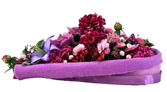 Grabgesteck Grabschmuck Herz Rosa Lila  Rosen Dahlie Kunstblumen Natur Friedhof