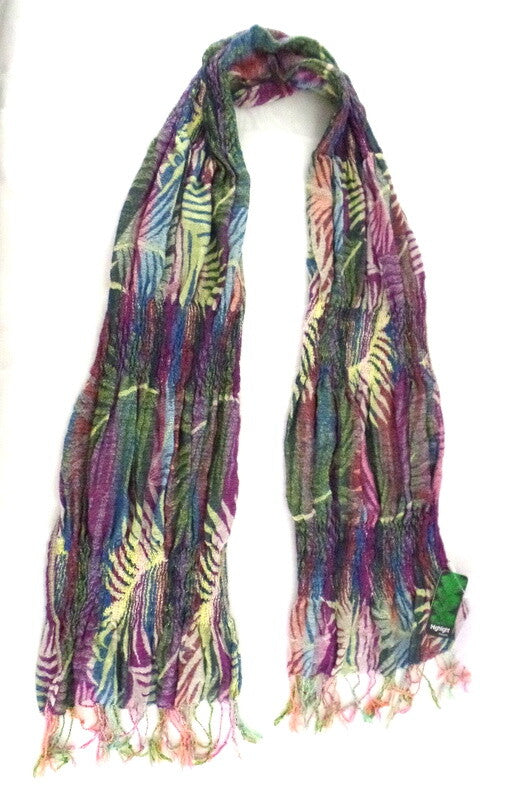 Schal Fransen kräftige Farben fortlauf. Muster 100 % Polyester 170 cm L 30 Breit