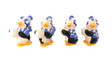 DEKOFIGUREN PINGUINE Set 4 Pinguine Keramik Ton 12 cm Schal Mütze Schneeball Dekoration