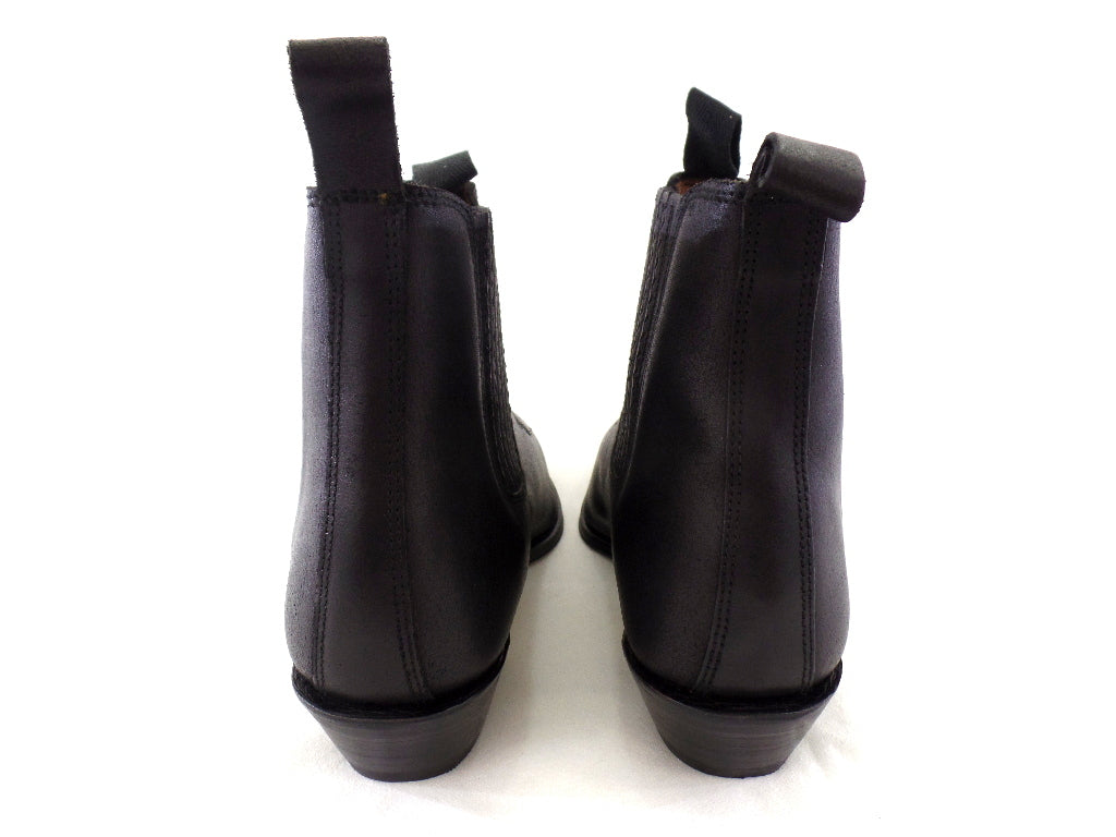 Reitstiefelette 45 Schwarz Spitz Gummizug Echtleder Spitz Labor USA 11,5 UK 11
