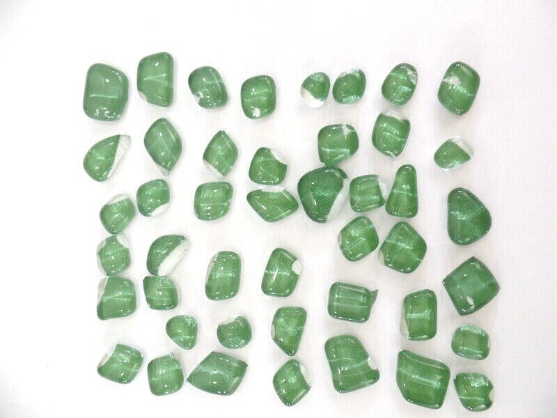Glasmosaik Grün Glas  500 g  8 - 20 mm transparent unregelmäßig lose Steine