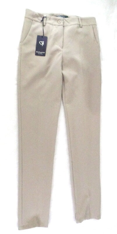 Hose Chic & Mit Beige Größe M Bundfaltenhose Buisnesshose Italy