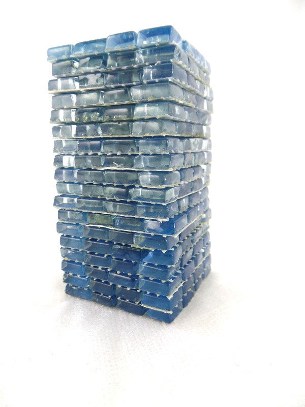 BORDÜRE Glasmosaik Blau Klarglas unregelmäßig 18 Stck 50x50 mm 288 Steine 5 mm