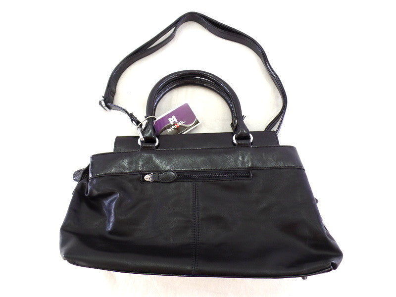 Tasche Mahel Schwarz teils Lackoptik Schultertasche Henkeltasche Damentasche