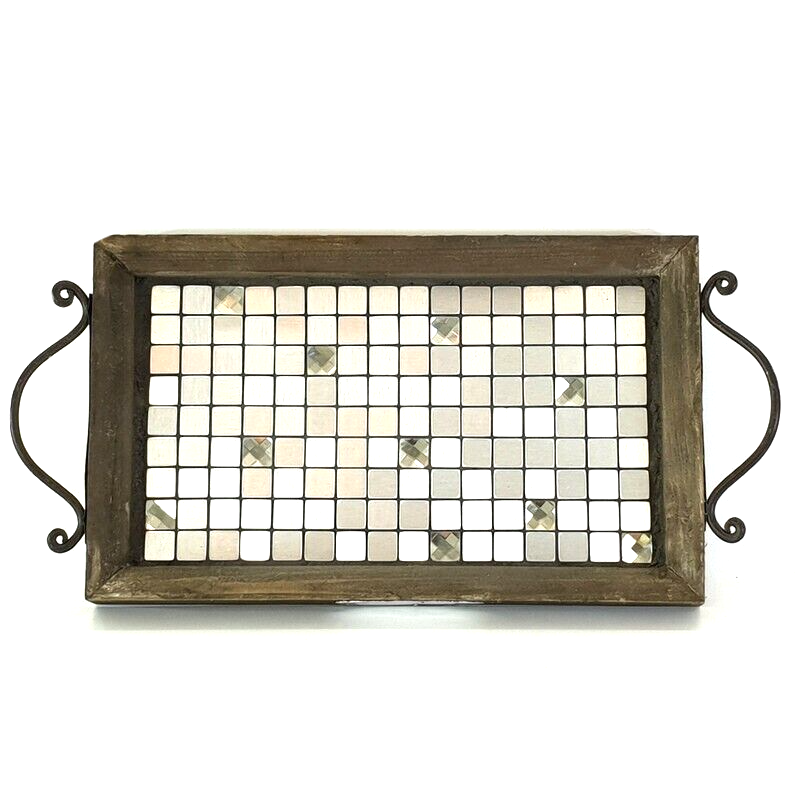 Serviertablett Holztablett 30 x 19 cm Tablett Serviertablett Deko Holz Tablett