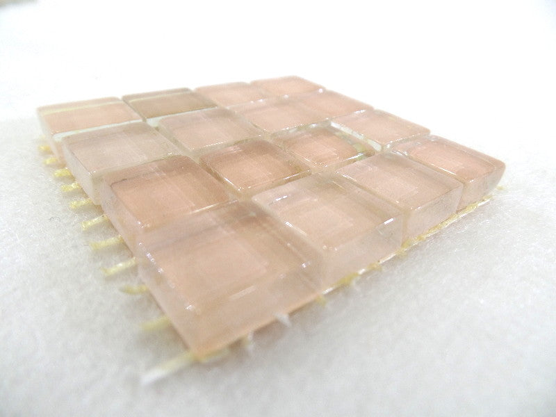BORDÜRE Glasmosaik Lachs Klarglas Borde 18 x Quadrate 50 x 50 mm 288 Steine 5 mm