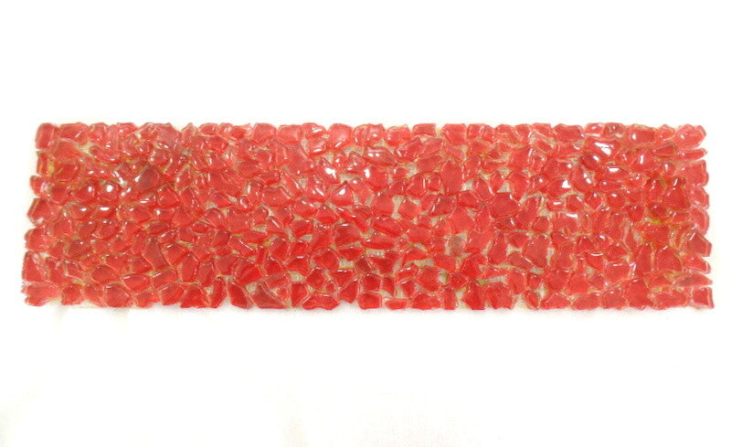 BORDÜRE Glasmosaik Crush Glas  1 Streifen rot klar glänzend unregelmäßig