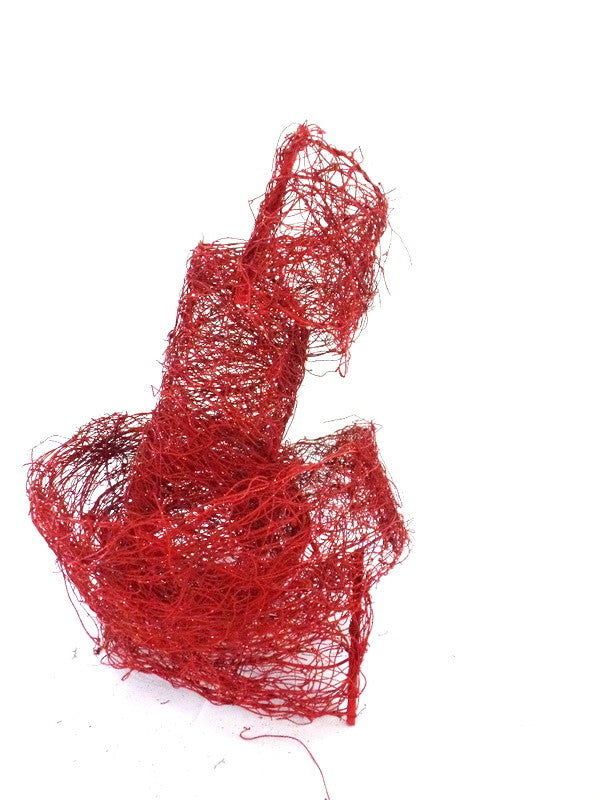 Trockengirlande Reisig Matte Rot gefärbt 3 m Lang Glitzer Drahtverstärkung